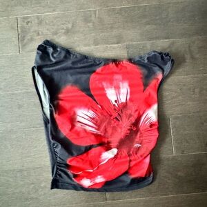 Floral Print off the Shoulder Top